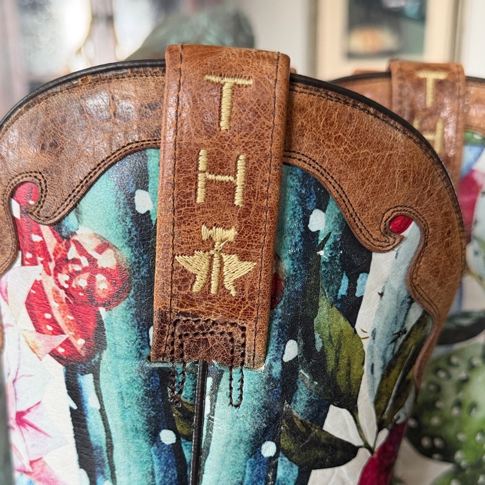 TIN HAUL Floral Cactus Cactilicious cowboy western boots 6.5 - Picture 2 of 8